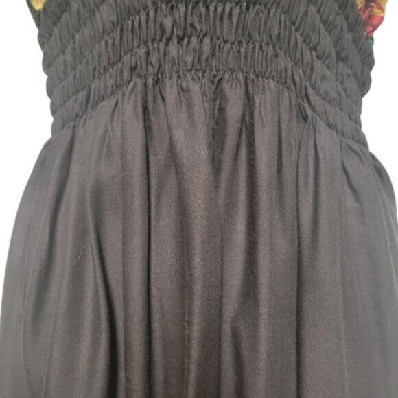 Halter Colorful Dress Summer Halter Dress in Blue, Green and Tan Floral Print - Picture 4 of 15